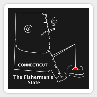 A funny map of Connecticut Sticker